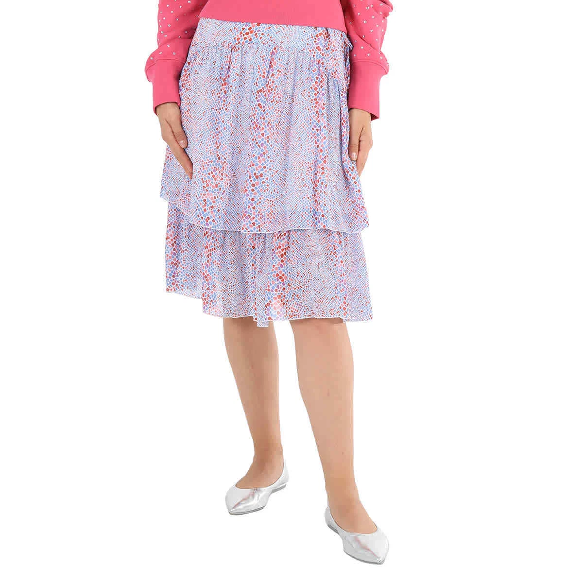 See by Chloe Ladies Double layer Printed Cotton Silk Skirt Brand Size 40 US