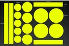 17 FLUORESCENT YELLOW HI VIZ SEPARATE STICKERS - SHEET - WARNING - BIKES