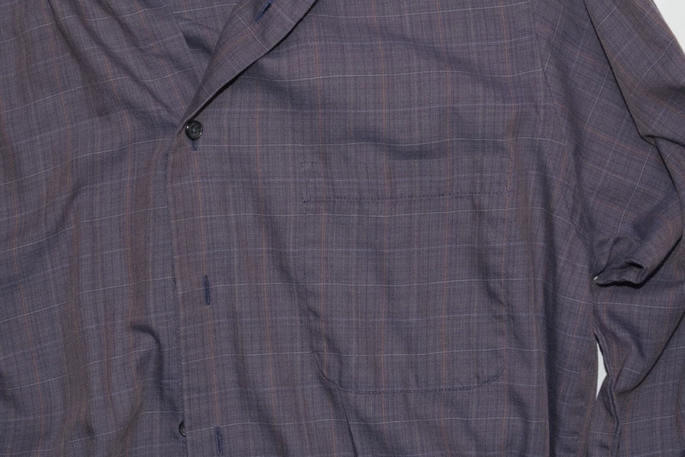 Camisa de vestir Etienne Aigner púrpura/gris para hombre talla 15 32/33 Foto 3 de 4