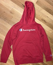 Red Champion Hoodie Sweatshirt Size L 14/16