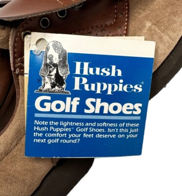 Vtg Hush Puppies Two Tone Brown Suede Leather Kiltie Golf Shoes Metal Cleats 8.5 Vtg Hush Puppies Two Tone Brown Suede Leather Kiltie Golf  main image 3