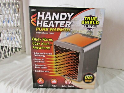 Handy Heater 1200 Watt Pure Warmth Ceramic Space Heater True Shield Filter  - NEW 735541199202 | eBay