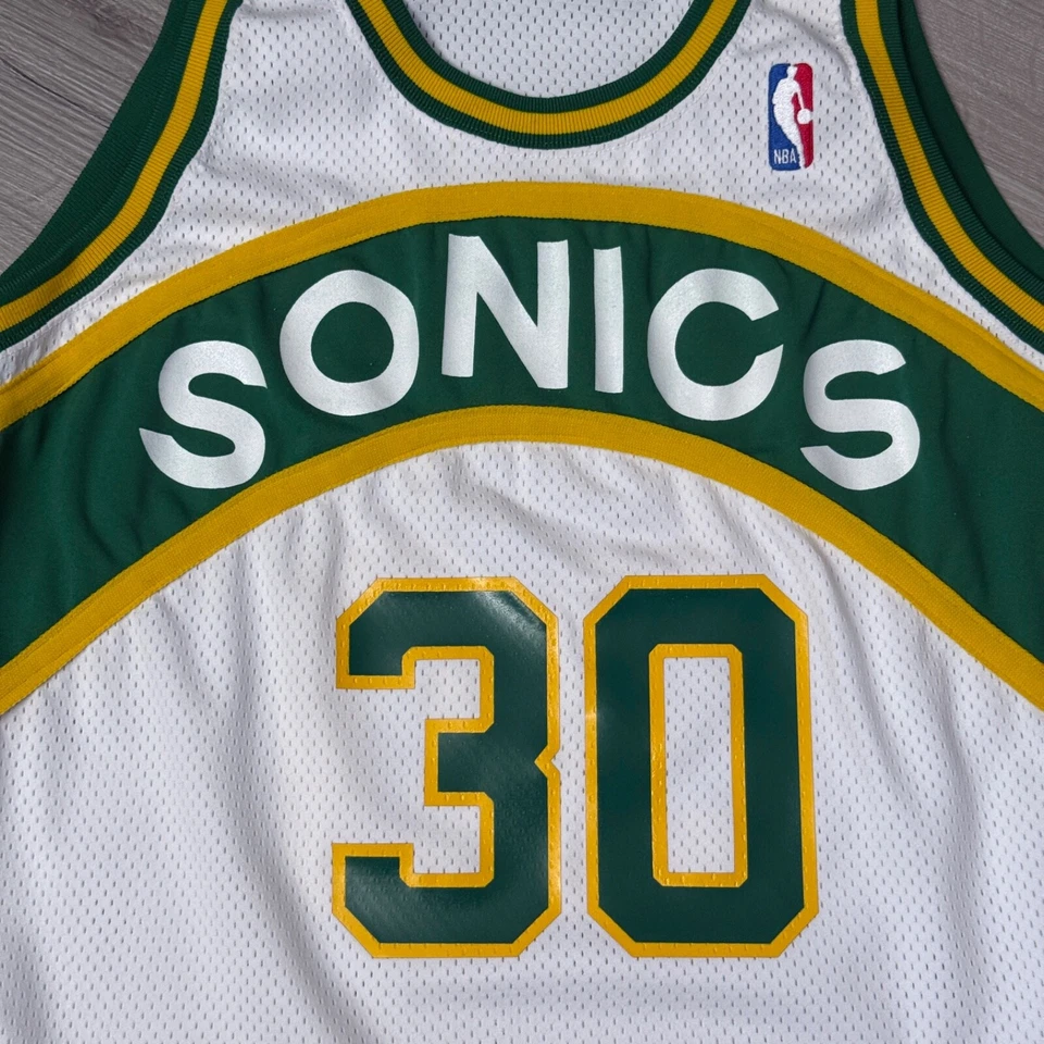 SARUNAS MARCIULIONIS Seattle Sonics Champion Authentic Jersey 48 XL Vintage NBA - Image 3 of 4