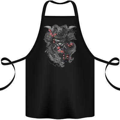 Ein Samurai Kopf mit Drachen Krieger MMA Baumwolle Schürze 100% Bio