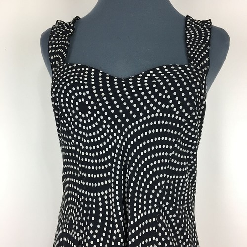 Dressbarn Sheath Dress Women 8 Black Polka Dot Sleeveless Midi Pullover - Picture 2 of 12