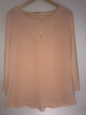 Marie Lund Damen Bluse Gr. M Aprikot + Viskose 3/4 Arm Schlupfform NEU+Geschenke