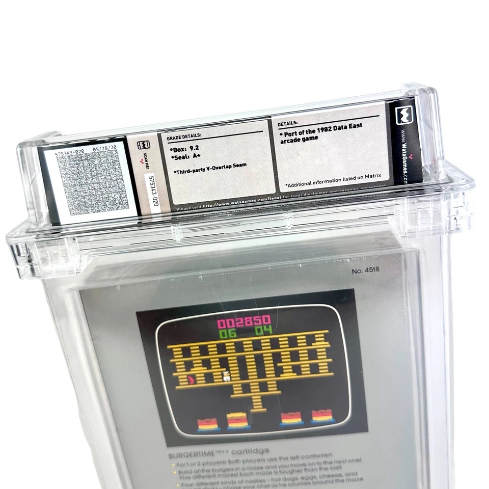 New Atari 2600 Burgertime Factory Sealed WATA 9.2 Graded A+ Seal Game - Image 4 of 4