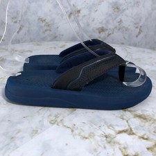 Wonder Nation Youth Kids Sz 11 Shoes Black Blue Slides Comfort Flip Flop Sandals