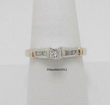 1/2CT Natural Diamond Solitaire Engagement Wedding Bridal Ring 14K Two Tone Gold