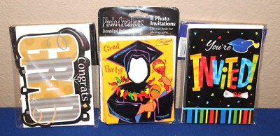 24 pc w/Envelopes GRADUATION INVITATION CARDS DIFFERENT STYLES NEW !!!