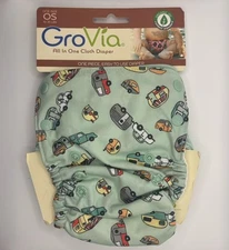 Grovia Adventure AIO OS Cloth Diaper NIP/NWT HTF Car Organic Cotton Cloth Diaper
