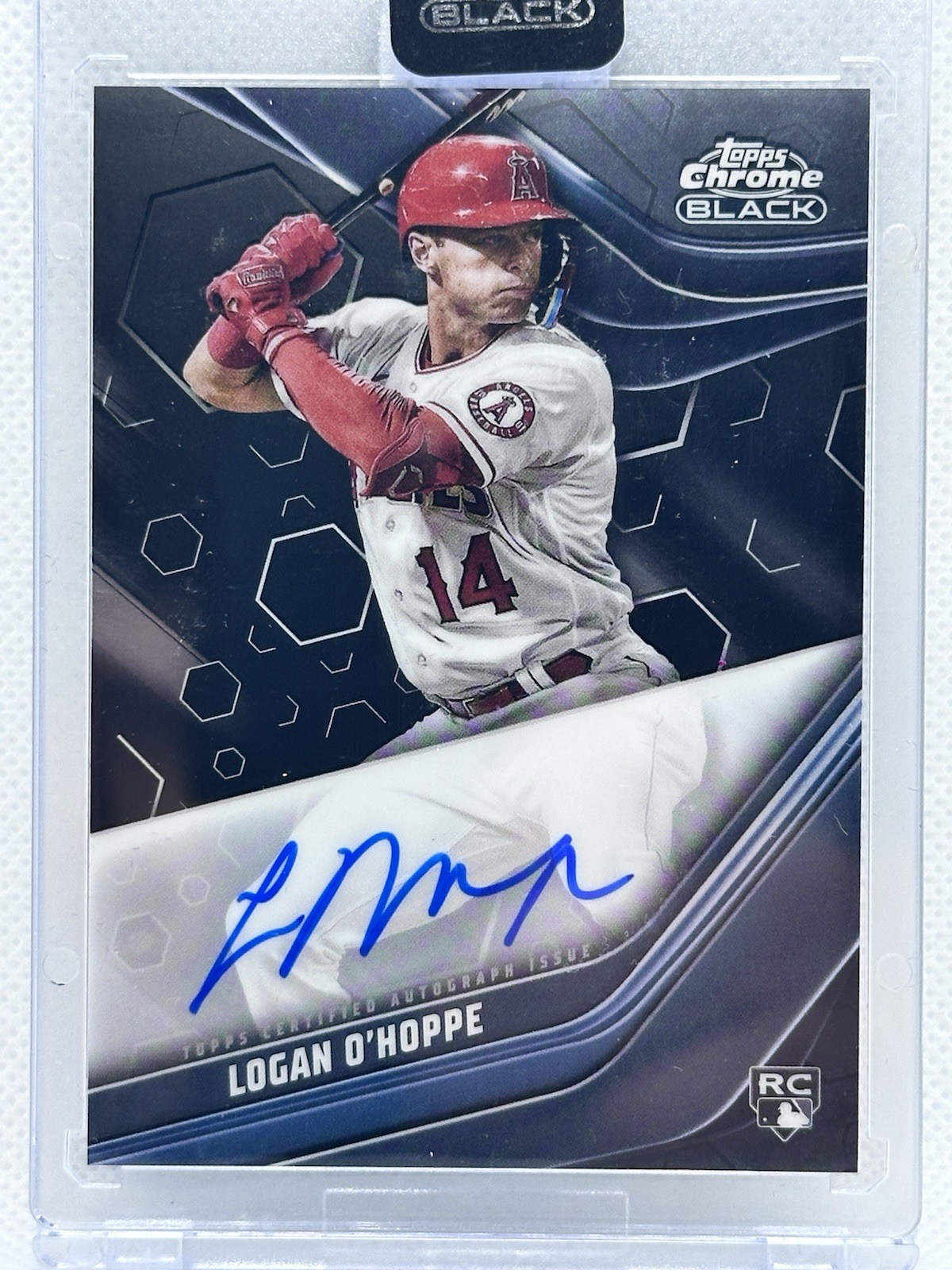 2023 Topps Chrome Black Autographs Logan O'Hoppe Auto Los Angeles Angels #CBA-LO