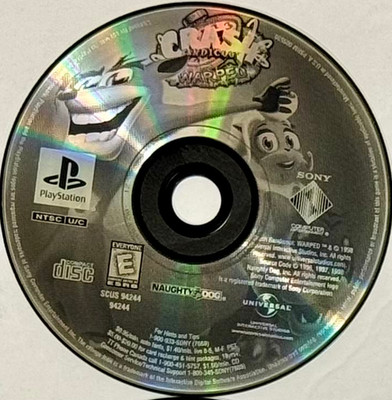 Crash Bandicoot Warped PS1 Sony PlayStation Greatest Hits - Disc Only