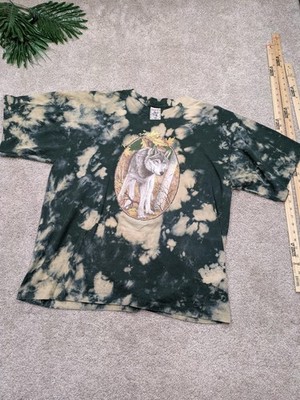 Vintage Wolf Above Single Stitch Shirt Mens 2XL Tie Dye Welcome Back USA Made