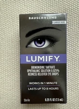 Lumify PRESERVATIVE FREE Redness Relief Eye Drops 20/Single Vials Exp: 2027