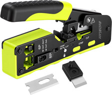 RJ45 Crimping Tool, All-In-One Ethernet Crimper Cat7 Cat6 Cat5 Crimping Tool for