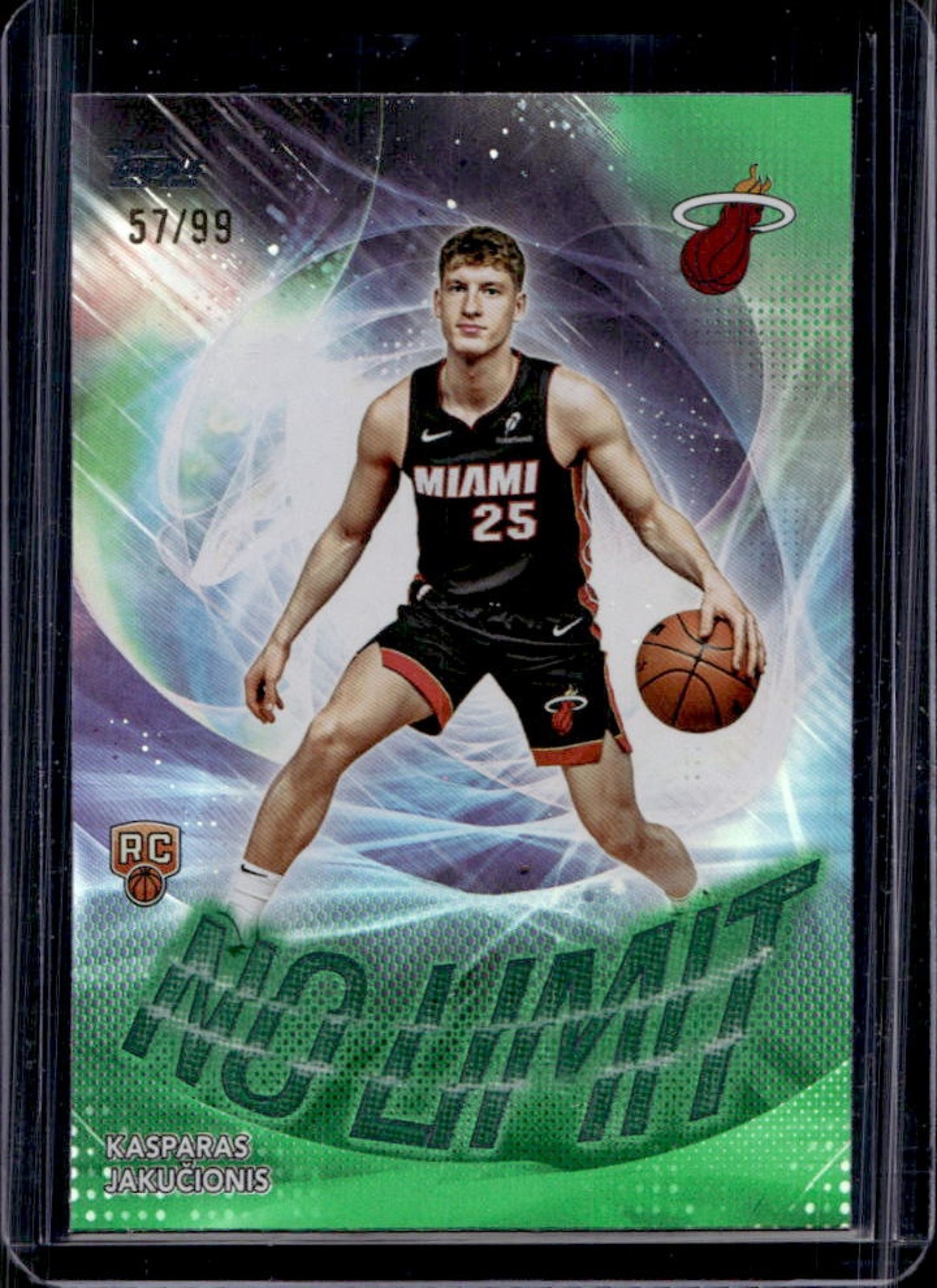 2025-26 Topps Kasparas Jakucionis No Limit RC Green Rainbow Rookie #57/99 Heat