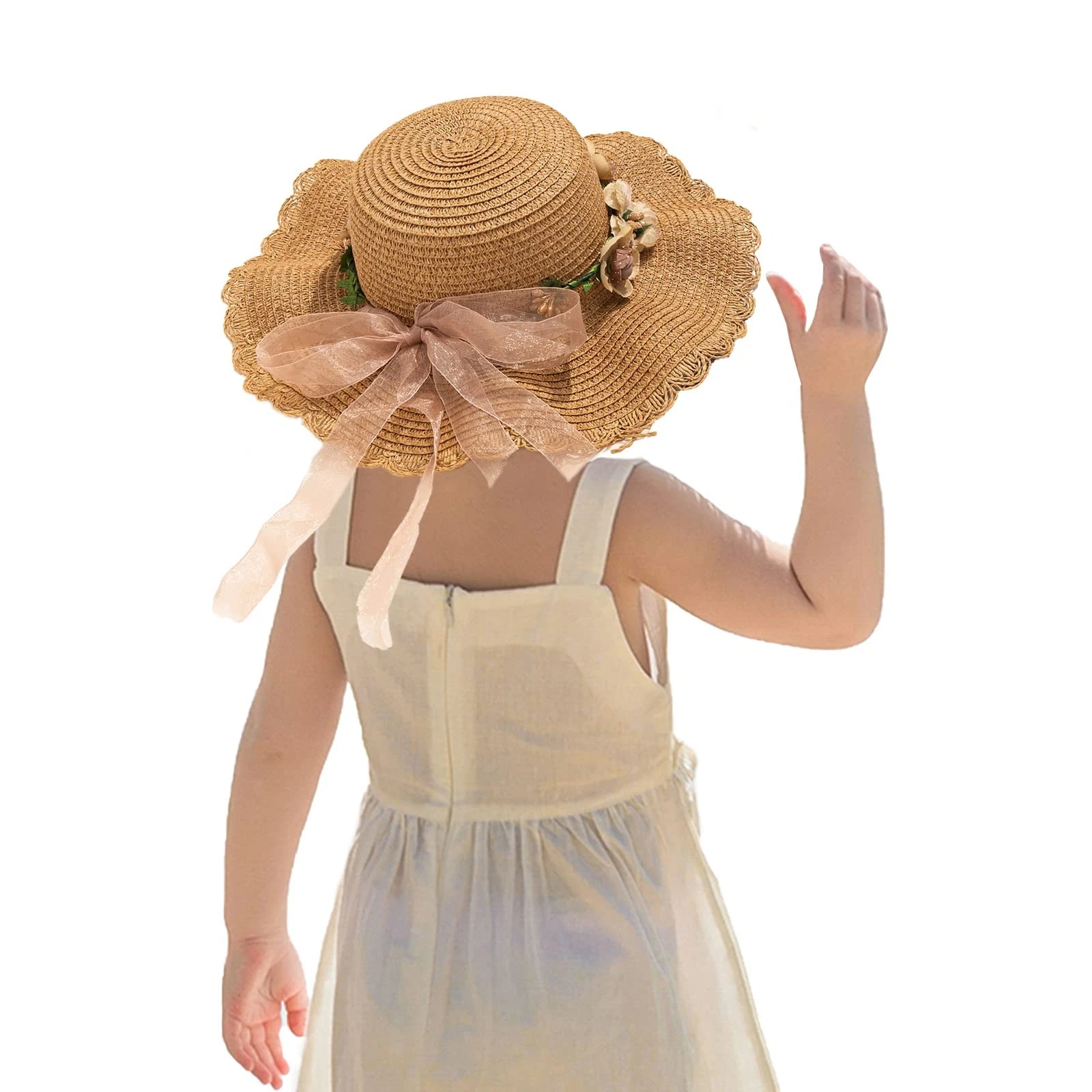 Kids Girl Summer Straw Hat Foldable Wide Brim Sun Visor Protection Beach
Opens in a new window or ta
