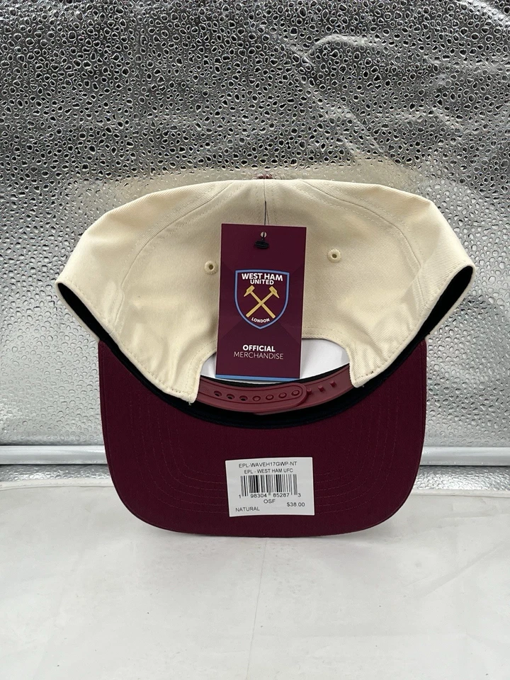 West Ham United EPL '47 Marca Natural TT Onda Enganche Ajustable Snapback Sombrero Foto 3 de 4