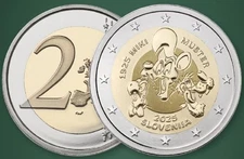 SLOVENIA SLOWENIEN 2 EURO 2025 KM# UNC 100th anniversary birth of MIKI MUSTER