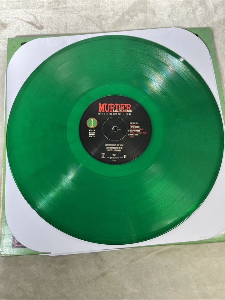 Murder Was The Case VG/VG+ Double LP Vinyl Record Snoop Dre Green Red Death Row - Image 4 of 4