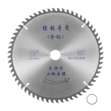 10"  Circular Saw Blade 60 Teeth 0.98" Arbor Cutting Wheel for Wood