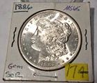 1886 BU GEM MORGAN SILVER DOLLAR UNC Gem Proof Like