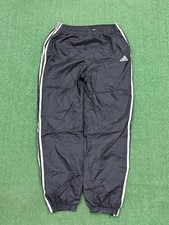 Vintage 90s Adidas 3 Stripe Track Pants Black Soccer Size Medium VTG