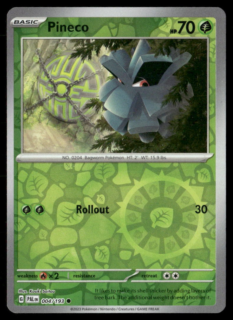 Pineco 004/193 SV02 Paldea Evolved Reverse Holo C NM Pokémon — English