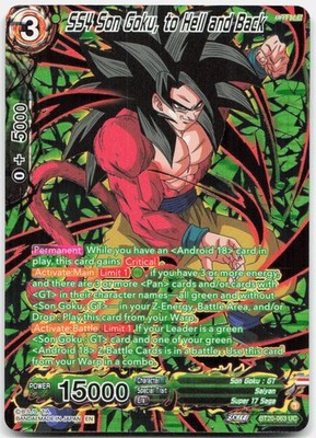 SS4 Son Goku to Hell and Back Gold Stamped Foil Power Absorbed BT20 063 NM