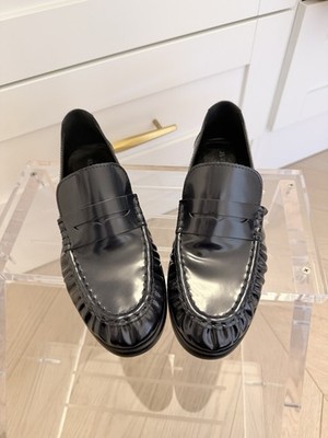 Massimo Dutti Gathered Penny Strap Loafers 38