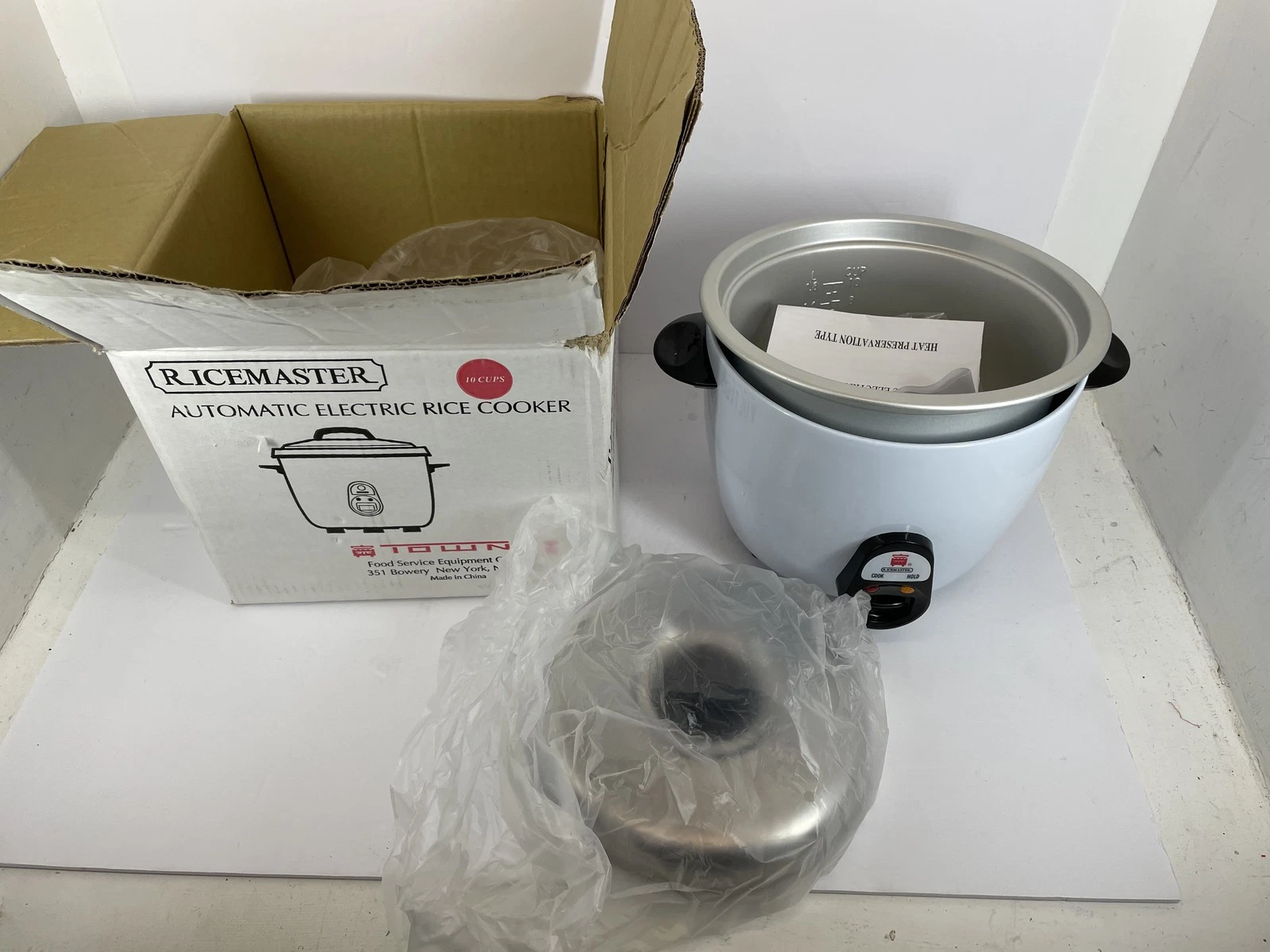 RICEMASTER Automatic Electric Rice Cooker 10 Cups 1.8L White Model 56816