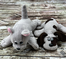 Vintage 80s Pound Purries/Puppy Grey Kitten and Dog Plush Stuffed Soft Tonka