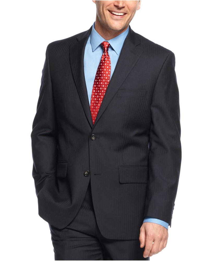 Мужской блейзер Greg Norman с двумя пуговицами в елочку синий Обычный 40 27890₽