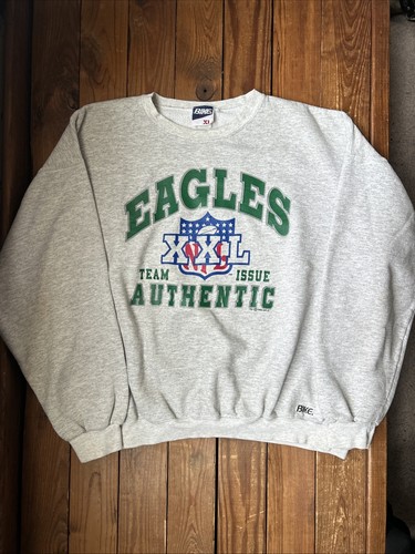 Vintage 90s Philadelphia Eagles Grey Bike Team Issue Crewneck Sweatshi