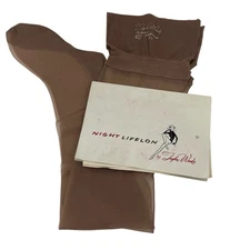 Vintage Taylor Woods 1960’s Night Lifelon Stockings Hose Size 8 1/2 Rose 9758