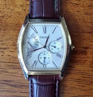 Vintage Seiko 5Y66-0AF0 Gold Tonneau Retrograde Men's Watch - Rare