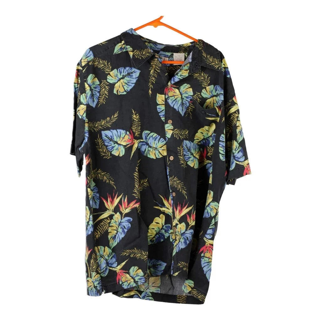 Island Republic Floral Hawaiian Shirt - 2XL Black Viscose Blend