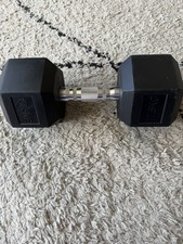 17.5kg HEX DUMBBELL ERGO IRON HAND WEIGHT RUBBER ENCASED HEXAGONAL GYM FIT