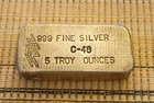 Vintage URI 5 oz Poured Silver Bar