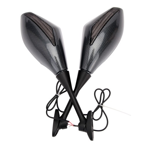 Motorcycle LED Turn Signals Rearview Mirrors Pair For Suzuki GSXR 600 750 1000 - Picture 10 of 14