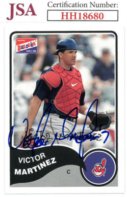 Victor Martinez signed Cleveland Indians 2003 Topps Bazooka Baseball Card#63 JSA