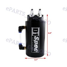 Brand New 0.7l 10mm Round Black Billet Aluminum Engine Oil Catch Tank Reservoir