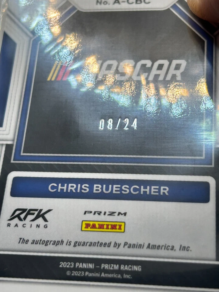 2023 Prizm Racing Chris Buescher Autograph Rainbow /24 Prizm #A-CBC - Image 3 of 3