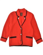Steinbock Womens 3 Button Blazer Jacket Uk 18 Xl Red Wool Bc18