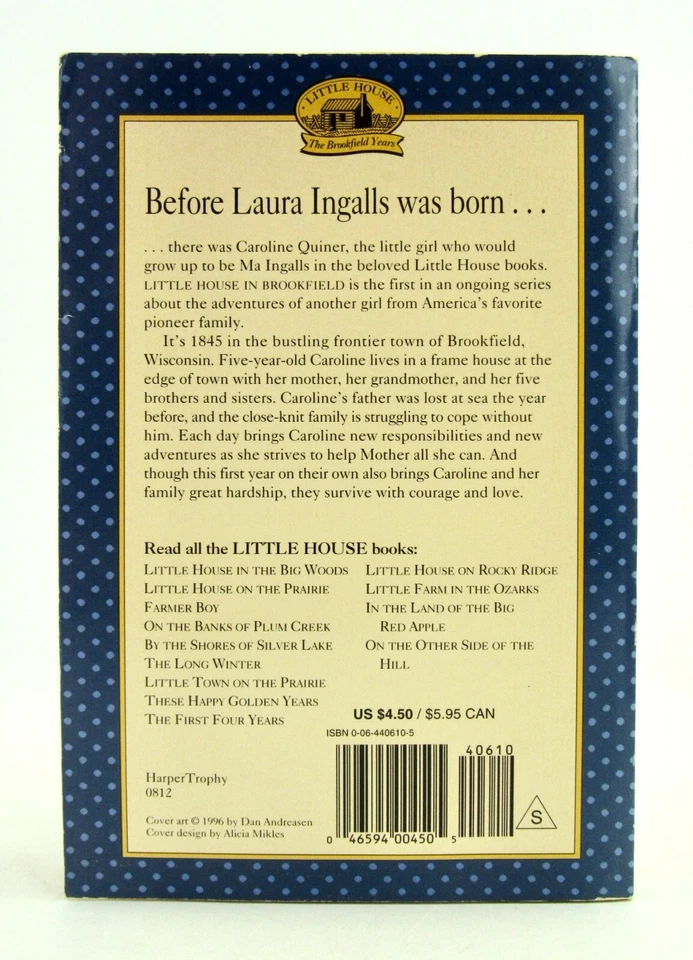 LITTLE HOUSE IN BROOKFIELD Maria Wilkes Caroline Years PB 1996 L2 - Image 2 of 3