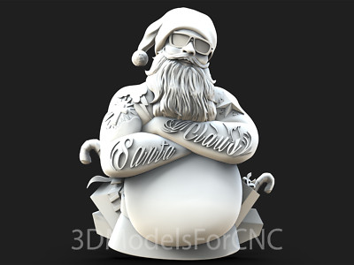 3D Model STL File for CNC Router Laser & 3D Printer Santa Claus 16 | eBay