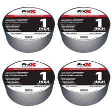 ProX XGF-160BLK 180FT 1" Black Commercial Grade Pro Audio Stage Gaffer Tape 4 Pk
