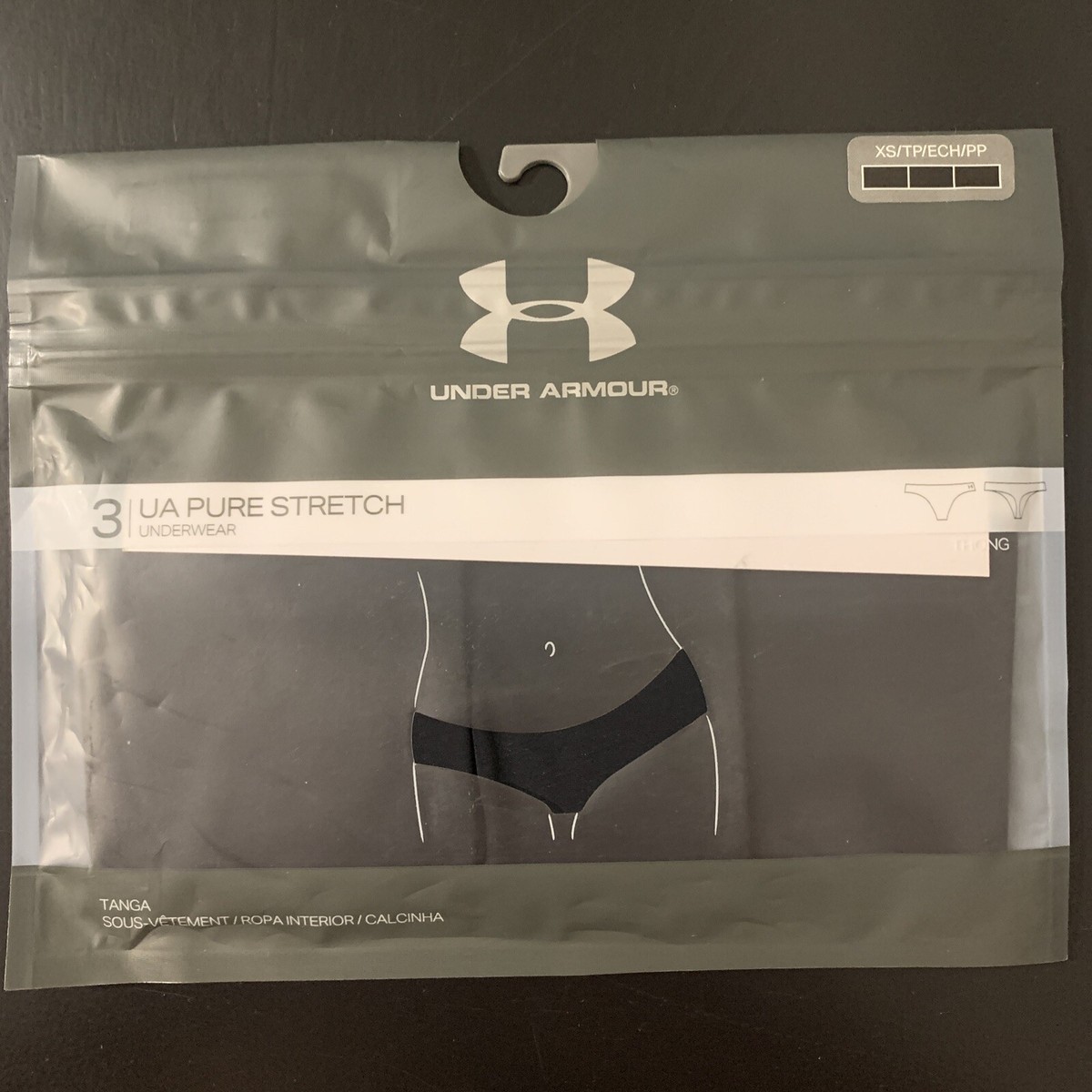 NEW Under Armour Women's UA Pure Stretch Thong 3-Pack Underwear