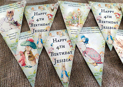 Personalised 5m Rabbits and Woodland Characters Bunting 